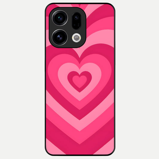  Layered Love Hearts Glass Case For Oppo Find X9 back cover – full design glossy printed glass finish