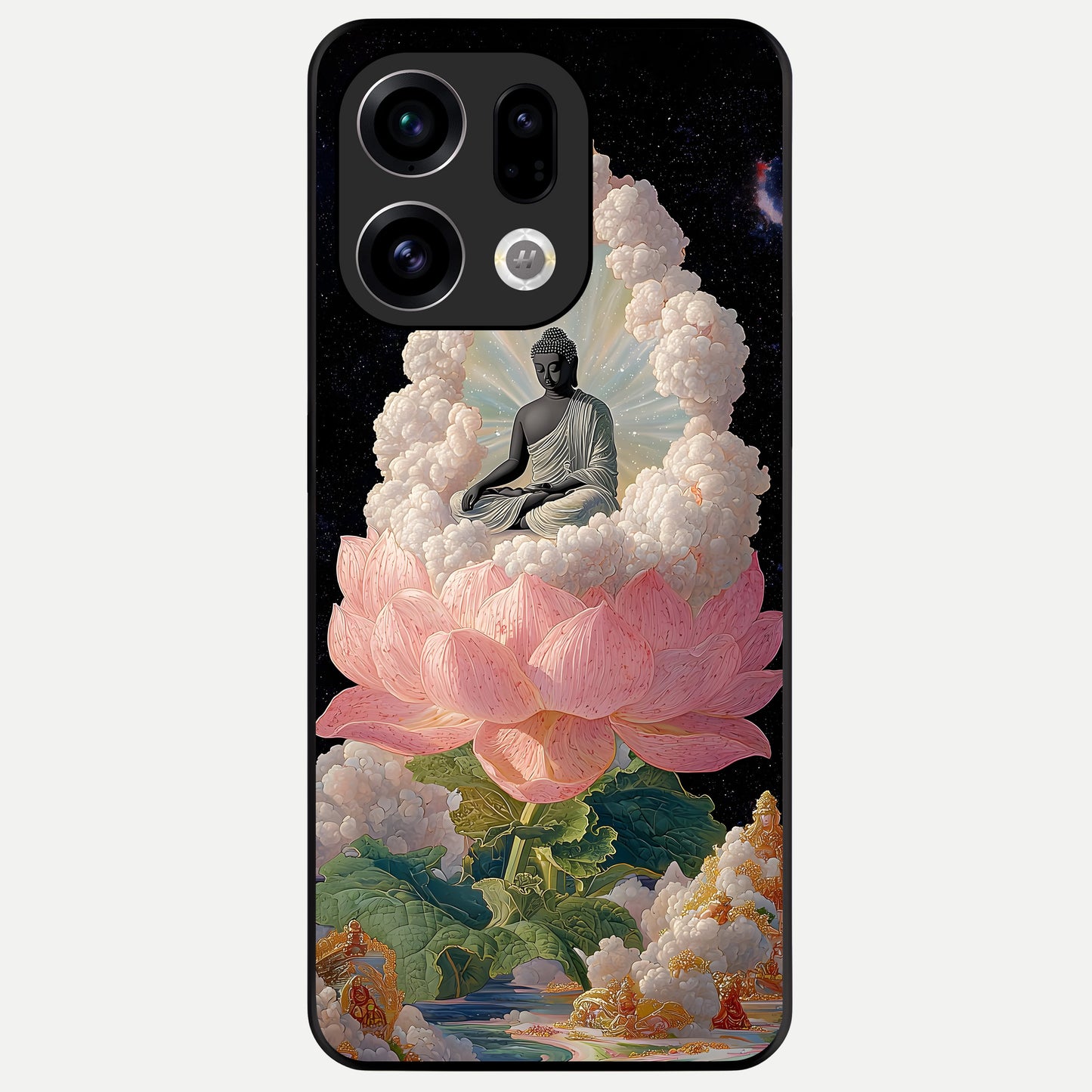  Lotus Divine Peace Glass Case For Oppo Find X9 back cover – full design glossy printed glass finish