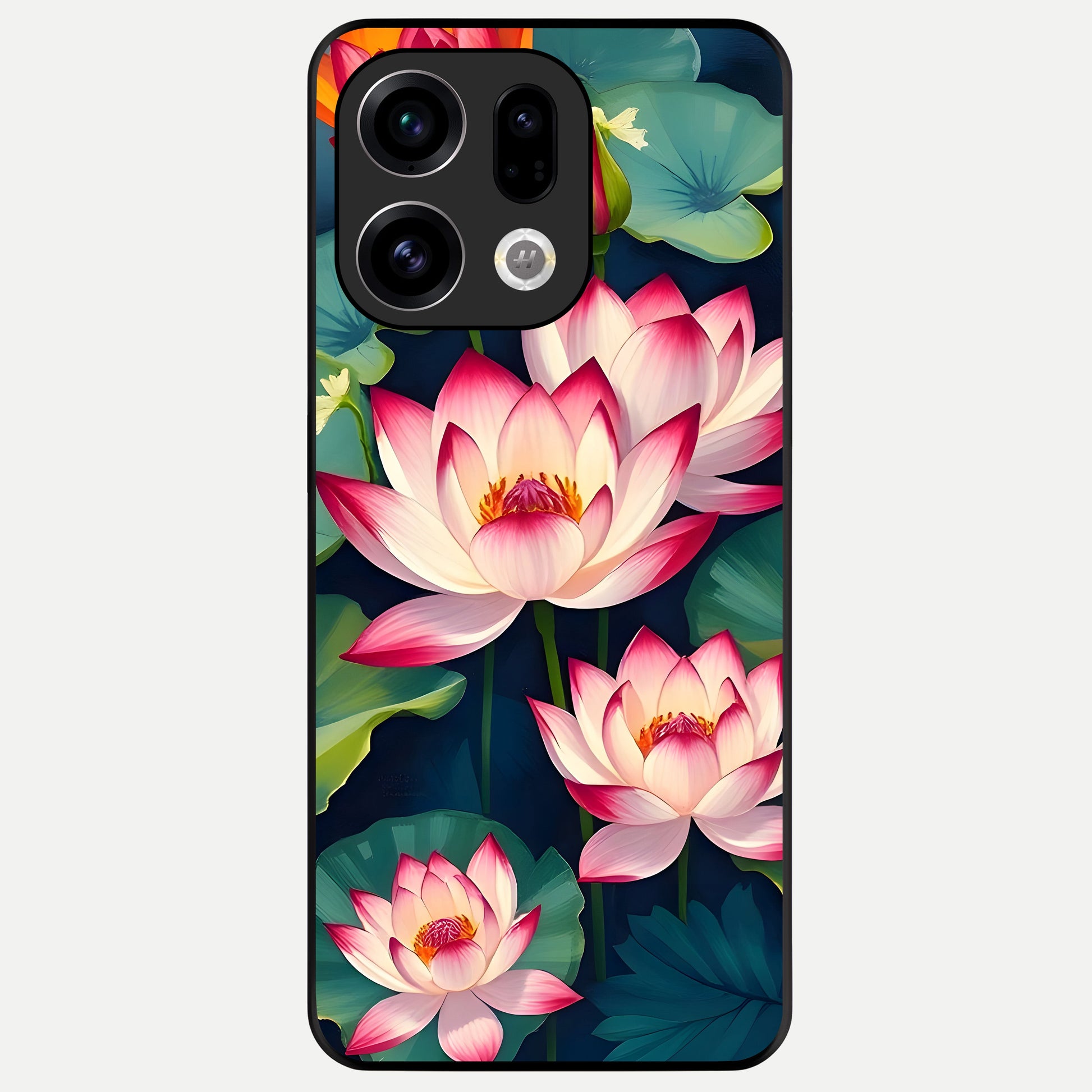  Lotus Dream Serenity Glass Case For Oppo Find X9 back cover – full design glossy printed glass finish