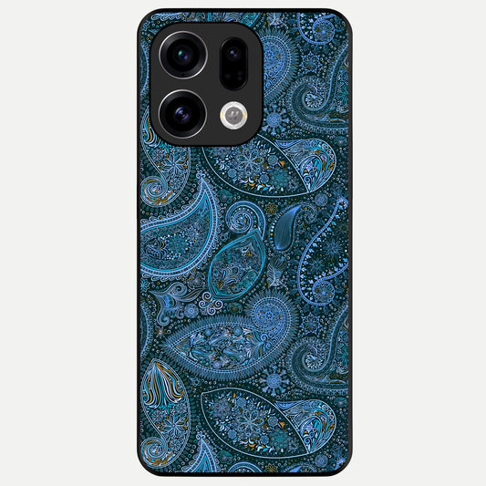  Midnight Paisley Glow Glass Case For Oppo Find X9 back cover – full design glossy printed glass finish