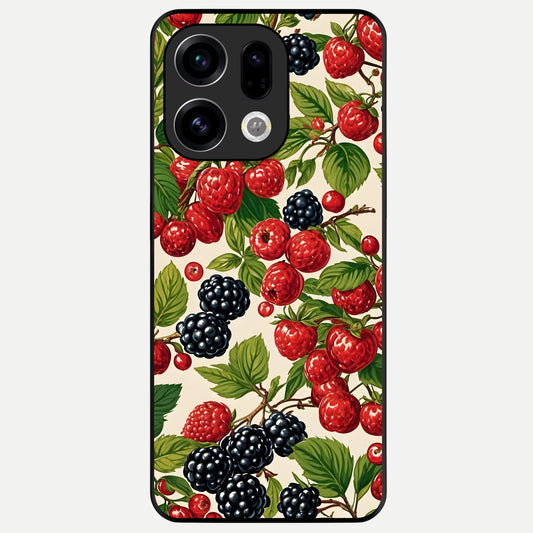  Mixed Berry Collage Glass Case For Oppo Find X9 back cover – full design glossy printed glass finish