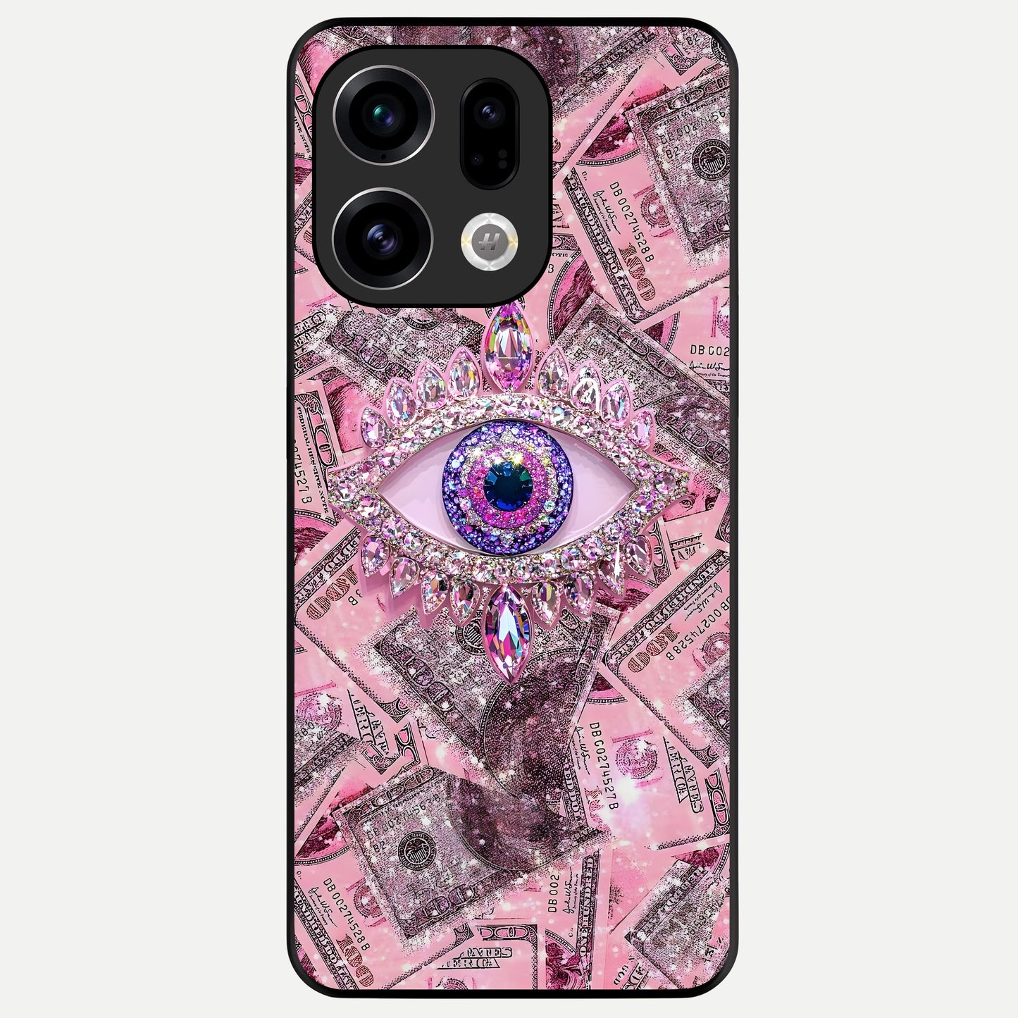  Money Eye Luxe Glass Case For Oppo Find X9 back cover – full design glossy printed glass finish