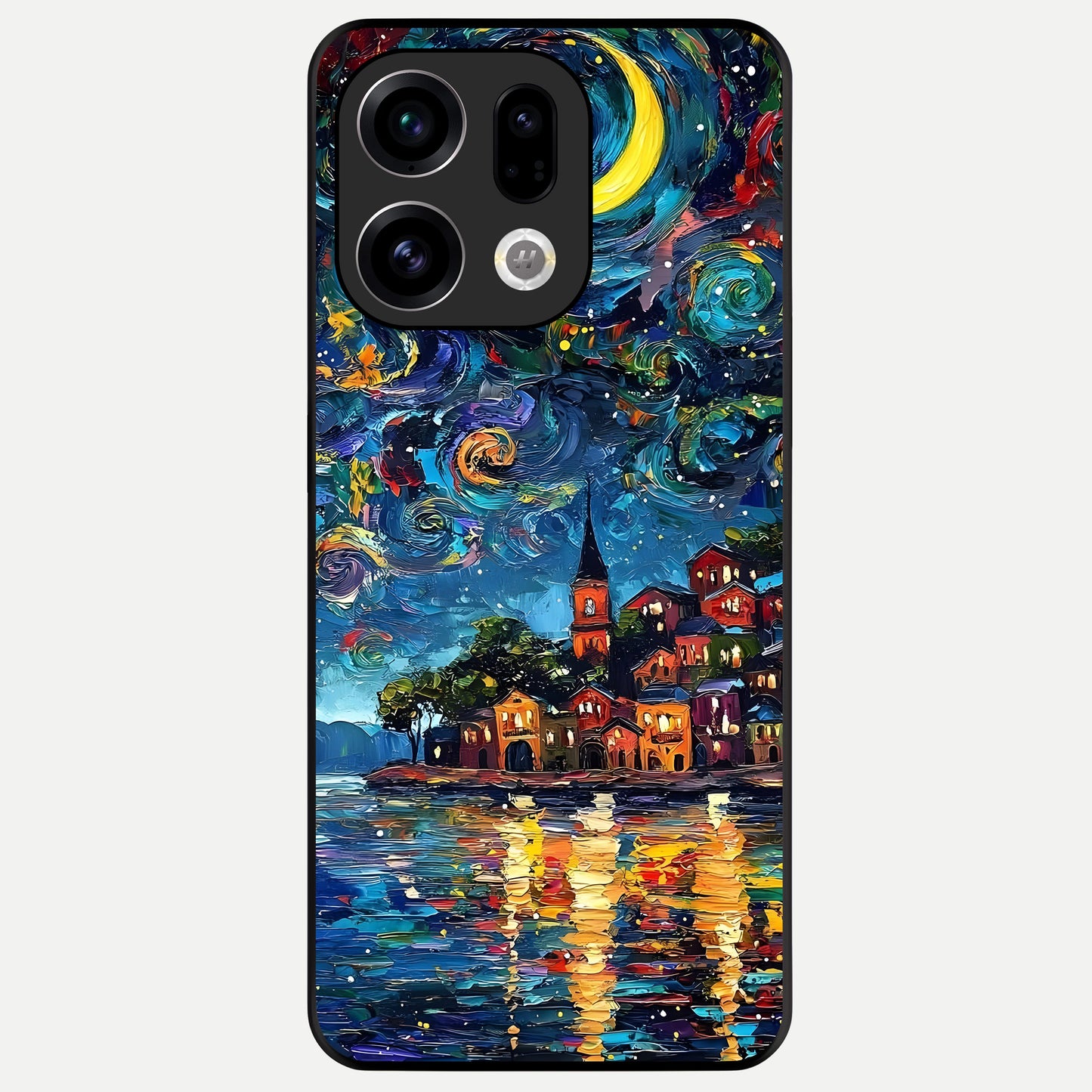  Moonlight Harbor Glow Glass Case For Oppo Find X9 back cover – full design glossy printed glass finish