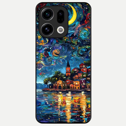  Moonlight Harbor Glow Glass Case For Oppo Find X9 back cover – full design glossy printed glass finish