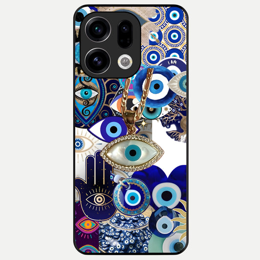  Mystic Charm Eye Glass Case For Oppo Find X9 back cover – full design glossy printed glass finish