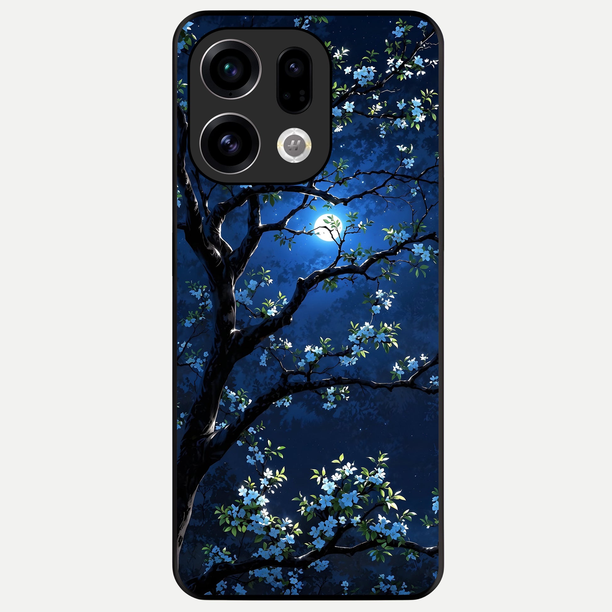  Mystic Floral Night Glass Case For Oppo Find X9 back cover – full design glossy printed glass finish