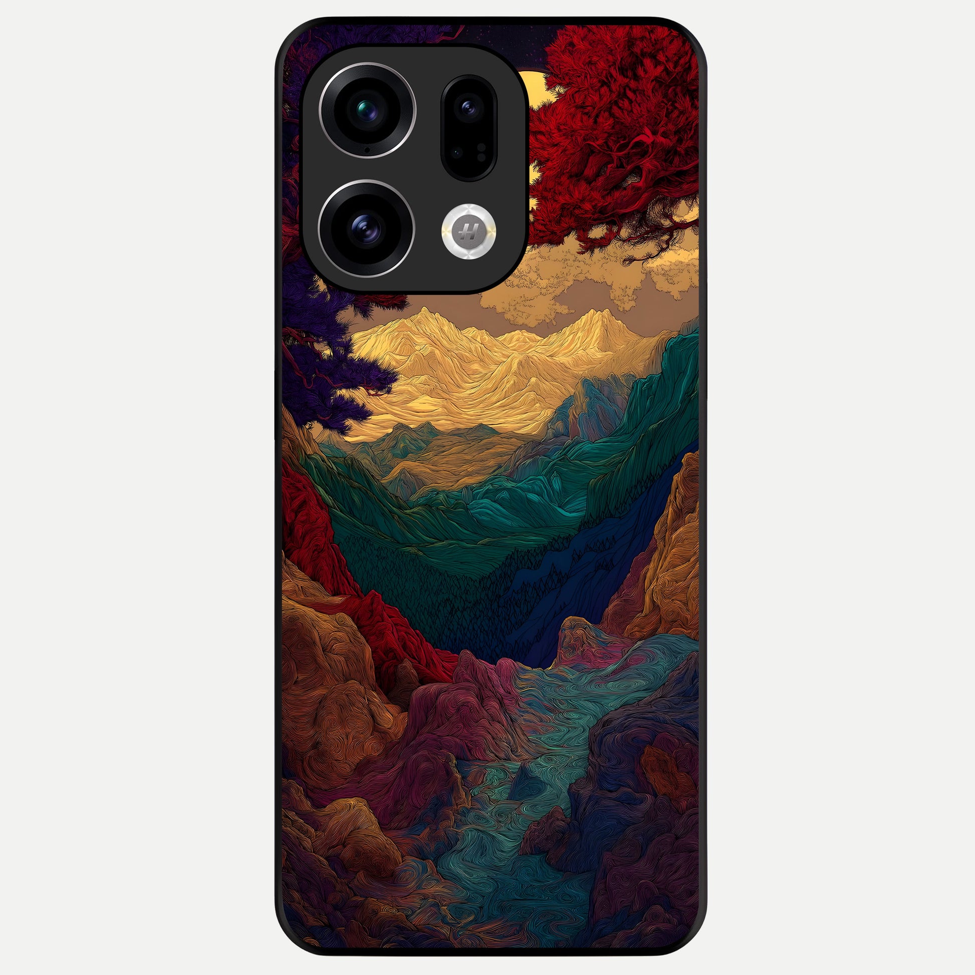  Mystic Valley Light Glass Case For Oppo Find X9 back cover – full design glossy printed glass finish