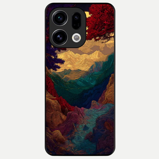  Mystic Valley Light Glass Case For Oppo Find X9 back cover – full design glossy printed glass finish