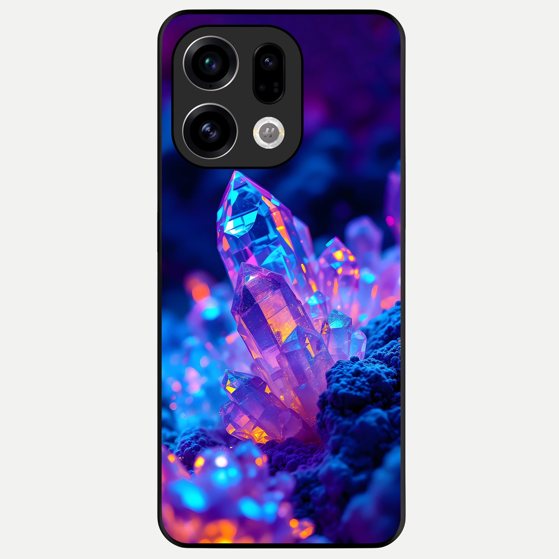  Neon Aura Shards Glass Case For Oppo Find X9 back cover – full design glossy printed glass finish