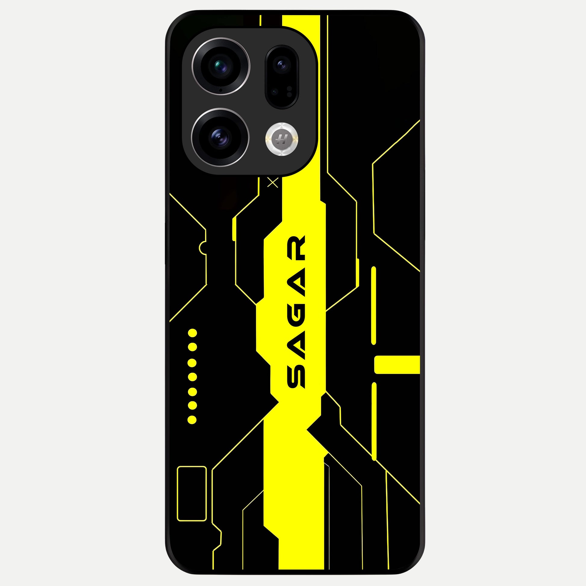  Neon CYBERPUNK Custom Name Glass Case For Oppo Find X9 back cover – full design glossy printed glass finish