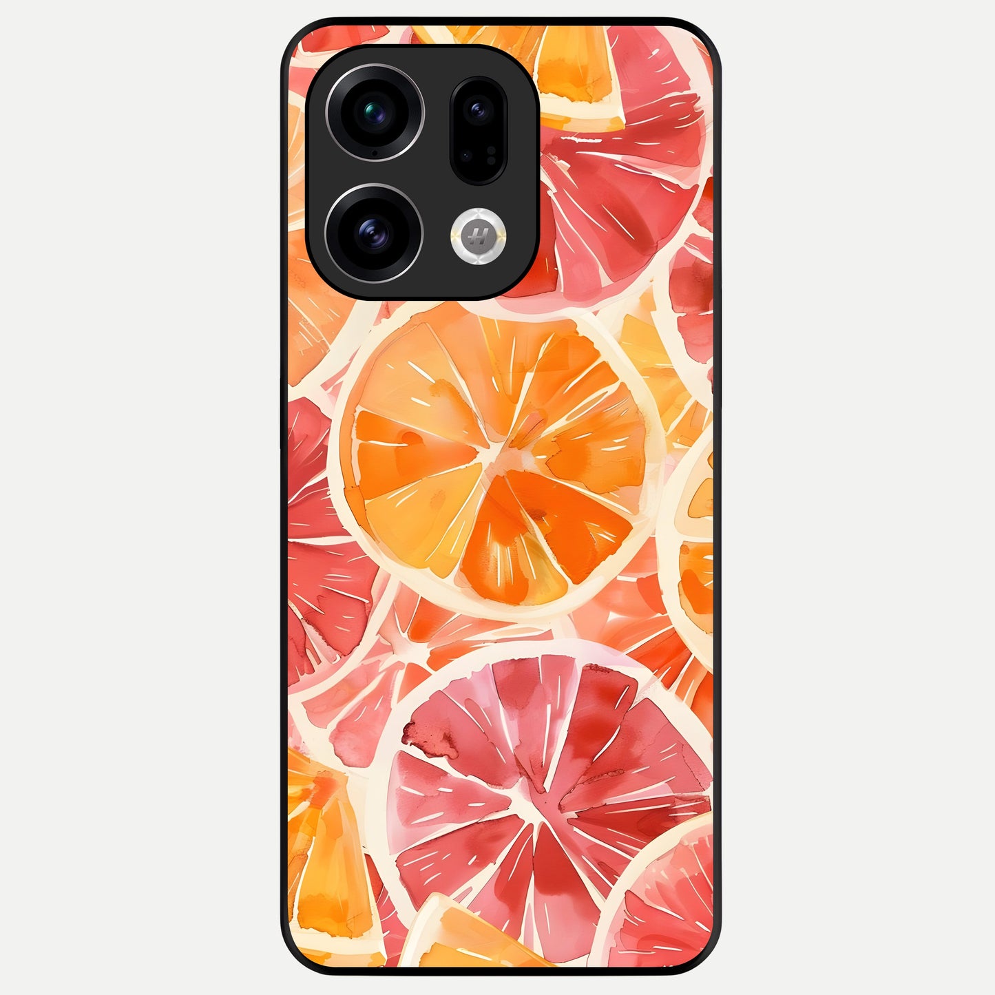  Orange Fruits Pattern Glass Case For Oppo Find X9 back cover – full design glossy printed glass finish