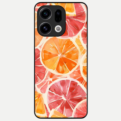  Orange Fruits Pattern Glass Case For Oppo Find X9 back cover – full design glossy printed glass finish