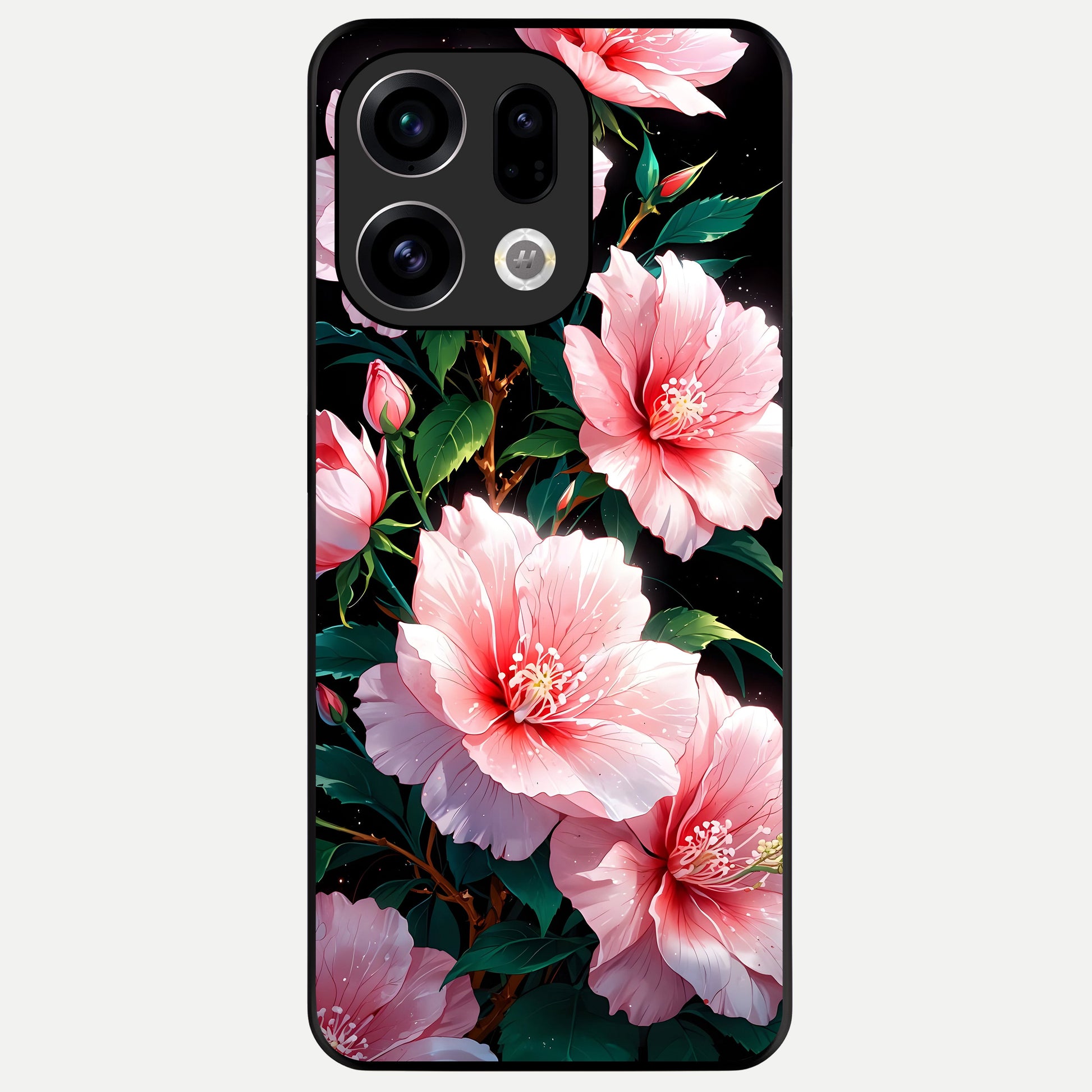  Peach Flower Glass Case For Oppo Find X9 back cover – full design glossy printed glass finish