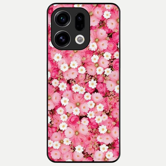  Pink Daisy Bliss Glass Case For Oppo Find X9 back cover – full design glossy printed glass finish