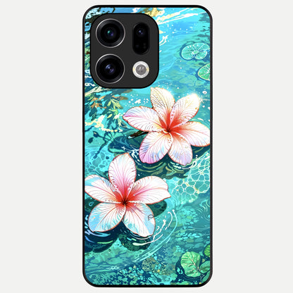  Pink Flowers in Water Glass Case For Oppo Find X9 back cover – full design glossy printed glass finish