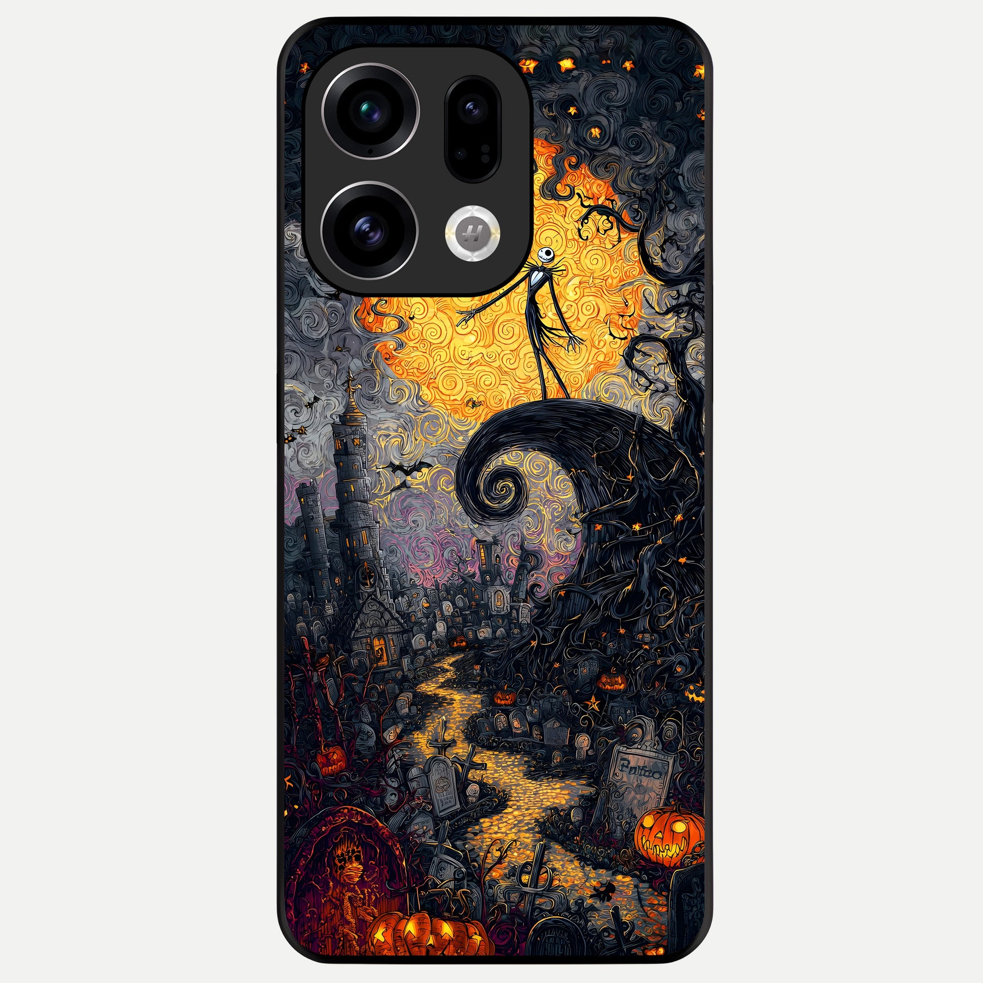  Pumpkin Moonlight Tale Glass Case For Oppo Find X9 back cover – full design glossy printed glass finish