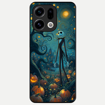  Pumpkin Moon Night Glass Case For Oppo Find X9 back cover – full design glossy printed glass finish