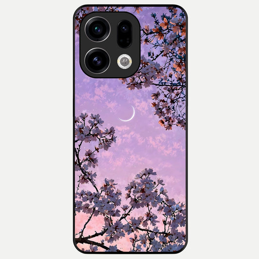  Purple Serenity Moon Glass Case For Oppo Find X9 back cover – full design glossy printed glass finish