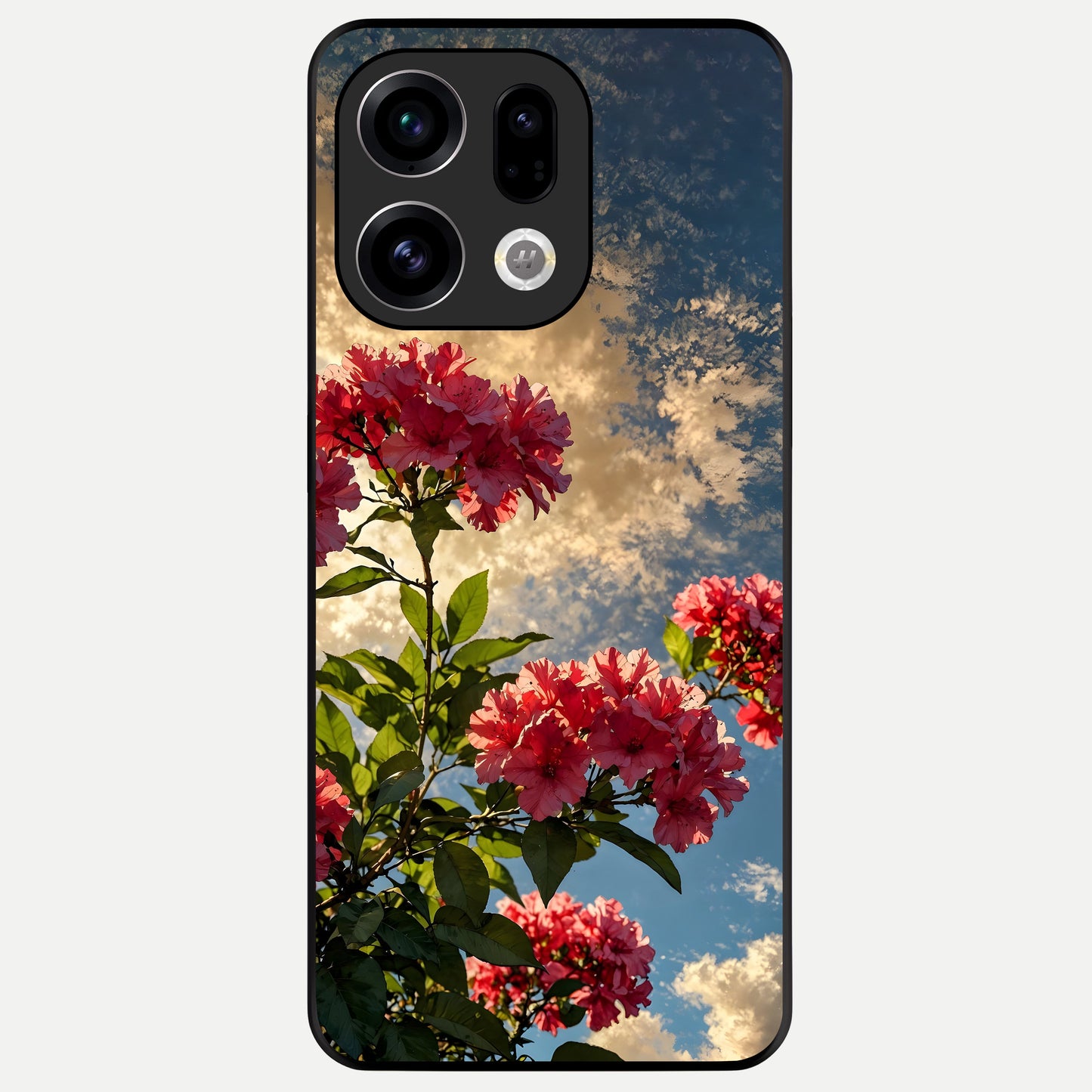  Red Bloom Skies Glass Case For Oppo Find X9 back cover – full design glossy printed glass finish