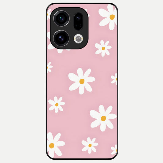  Soft Daisy Bliss Glass Case For Oppo Find X9 back cover – full design glossy printed glass finish