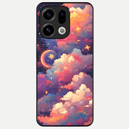  Starlit Dream Clouds Glass Case For Oppo Find X9 back cover – full design glossy printed glass finish