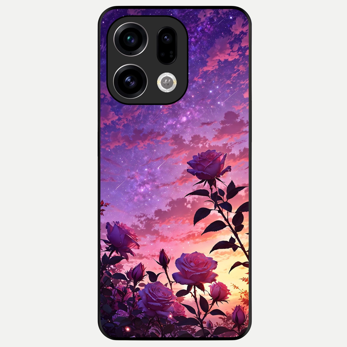  Starlit Rose Twilight Glass Case For Oppo Find X9 back cover – full design glossy printed glass finish