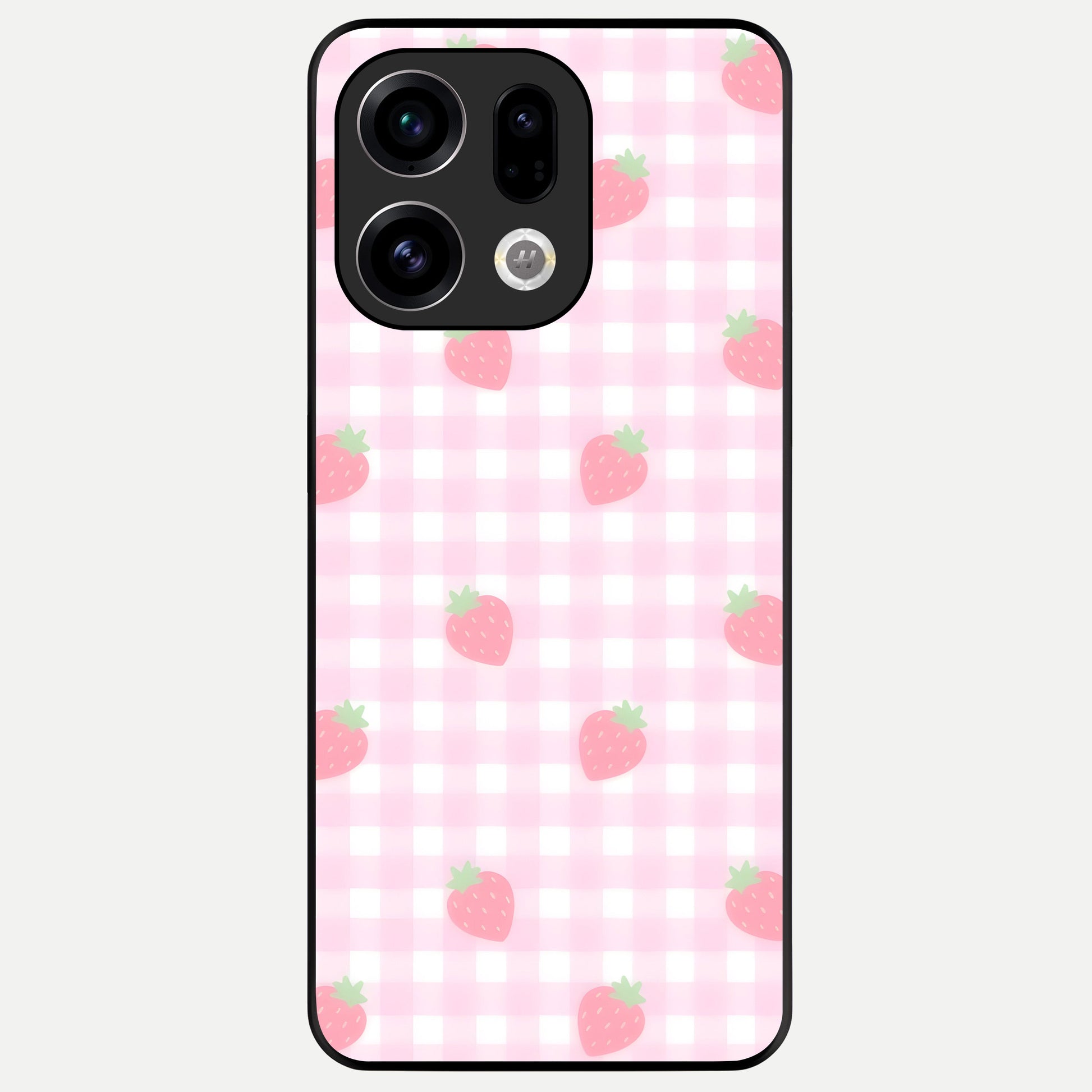  Strawberry Picnic Love Glass Case For Oppo Find X9 back cover – full design glossy printed glass finish