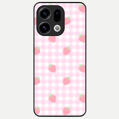  Strawberry Picnic Love Glass Case For Oppo Find X9 back cover – full design glossy printed glass finish