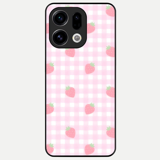  Strawberry Picnic Love Glass Case For Oppo Find X9 back cover – full design glossy printed glass finish