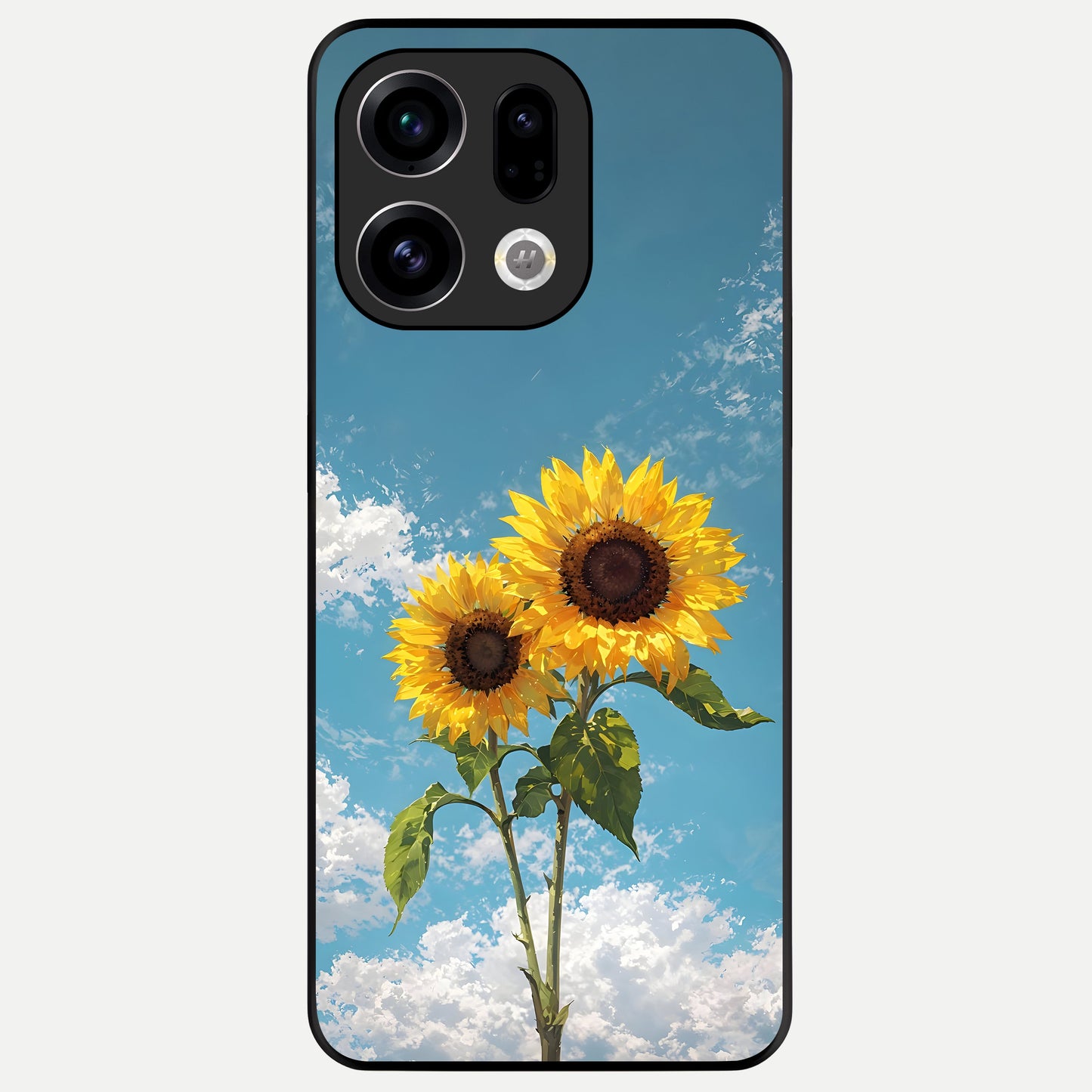  Sunlit Daisy Glow Glass Case For Oppo Find X9 back cover – full design glossy printed glass finish