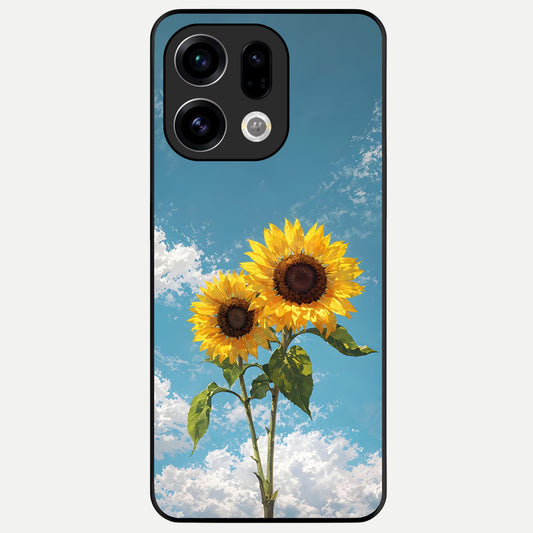  Sunlit Daisy Glow Glass Case For Oppo Find X9 back cover – full design glossy printed glass finish