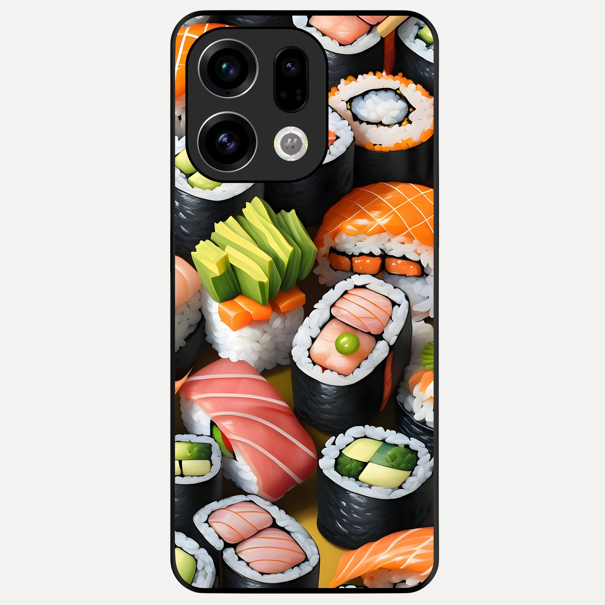  Sushi Food Pattern Glass Case For Oppo Find X9 back cover – full design glossy printed glass finish