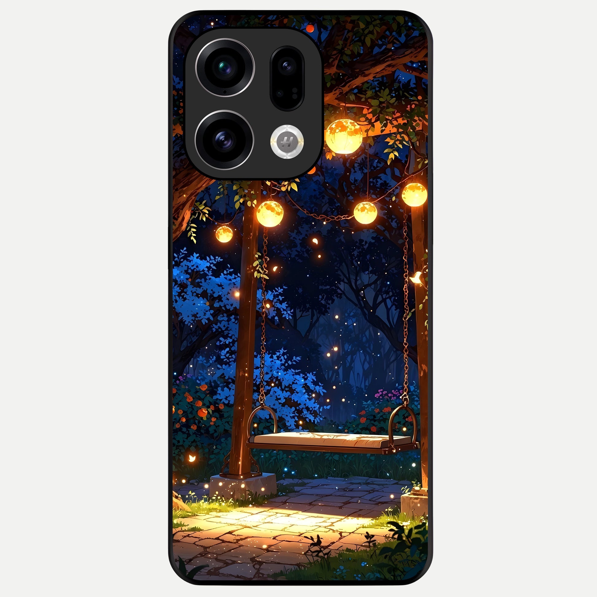  Twilight Garden Swing Glass Case For Oppo Find X9 back cover – full design glossy printed glass finish