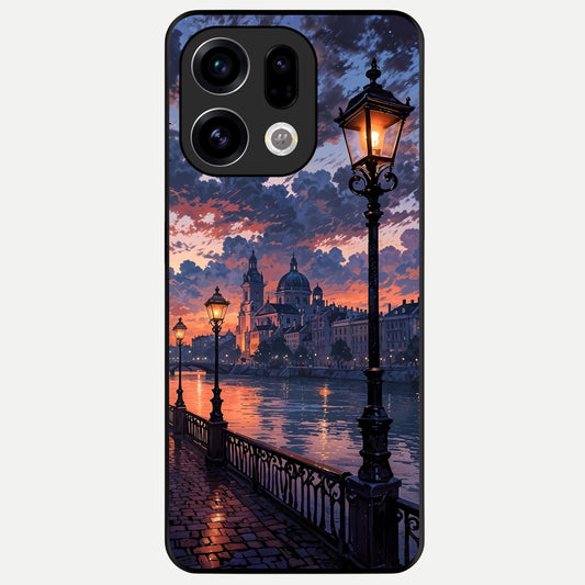  Twilight River Lights Glass Case For Oppo Find X9 back cover – full design glossy printed glass finish
