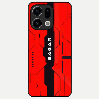  Voltage Rise CYBERPUNK Custom Name Glass Case For Oppo Find X9 back cover – personalized glossy printed glass finish