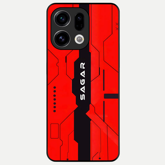  Voltage Rise CYBERPUNK Custom Name Glass Case For Oppo Find X9 back cover – personalized glossy printed glass finish