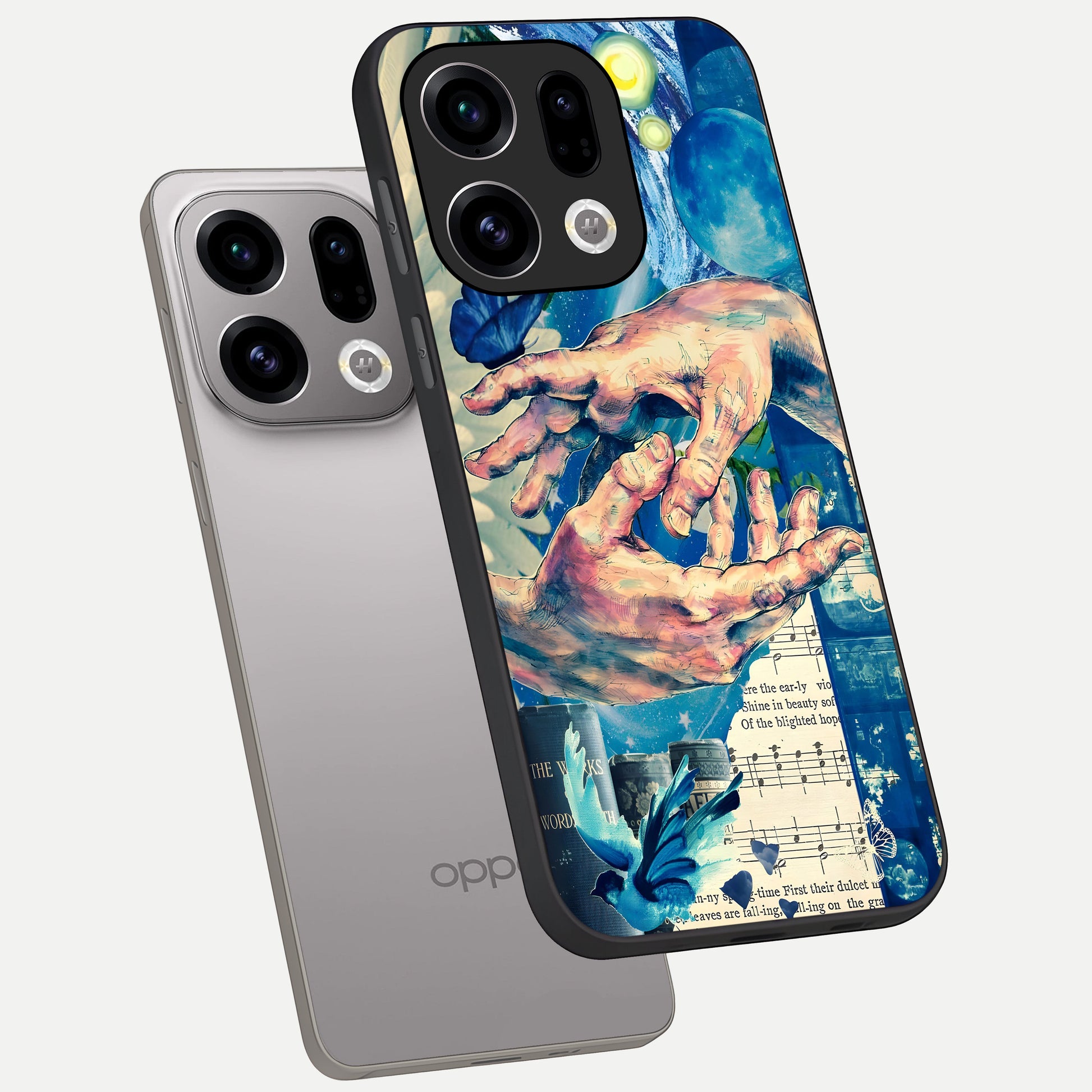  Aesthetic Divider phone case For Oppo Find X9 showing premium glass back cover with detailed artwork