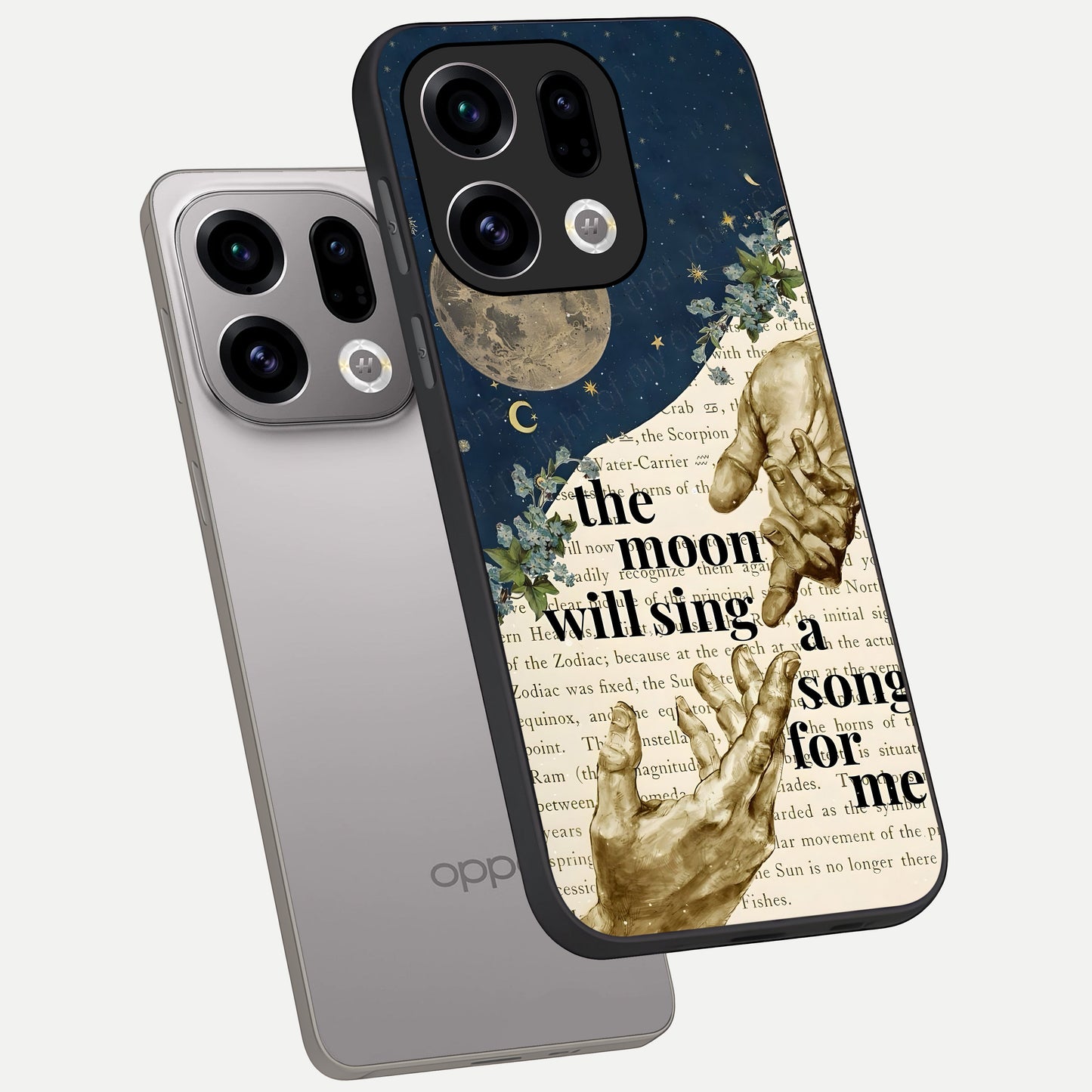  Aesthetic Divine phone case For Oppo Find X9 showing premium glass back cover with detailed artwork
