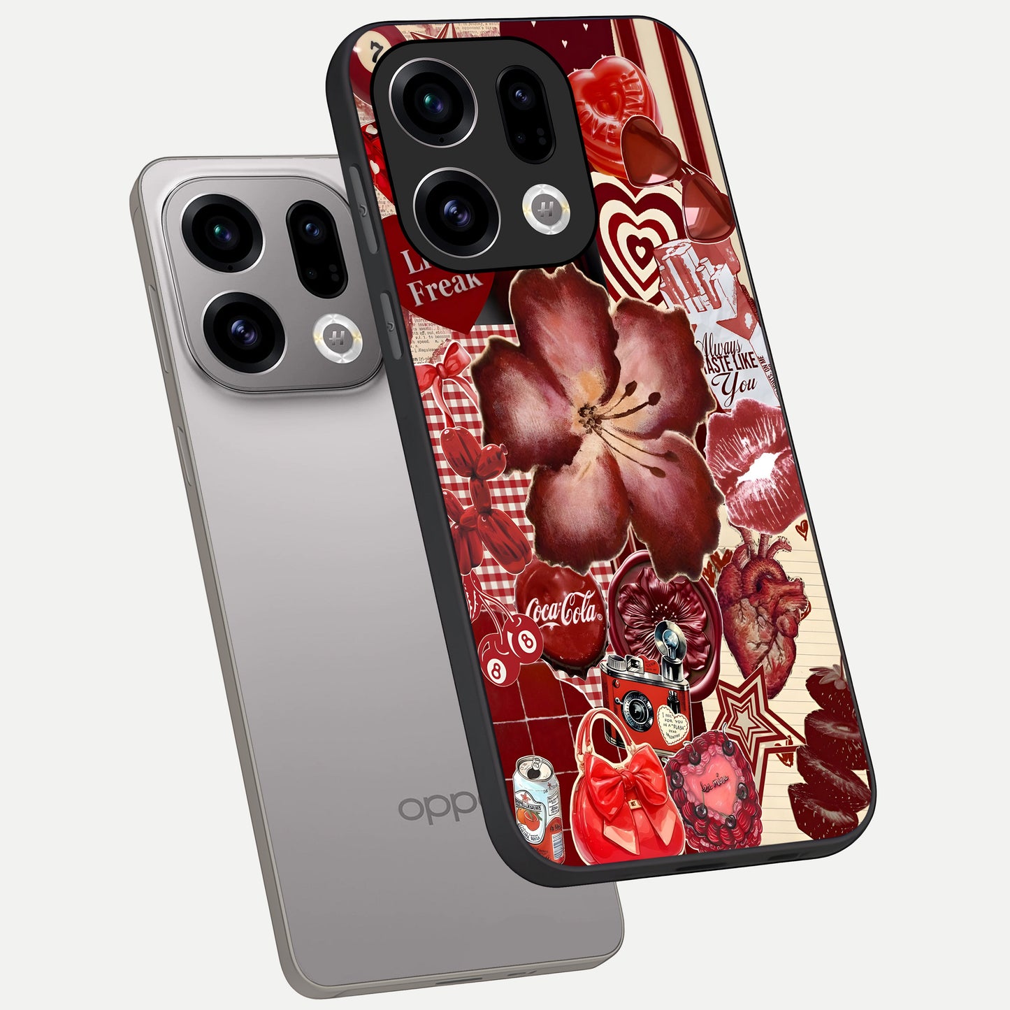  Aesthetic Little Freak phone case For Oppo Find X9 showing premium glass back cover with detailed artwork