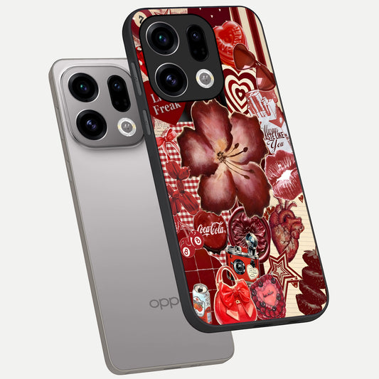 Aesthetic Little Freak phone case For Oppo Find X9 showing premium glass back cover with detailed artwork