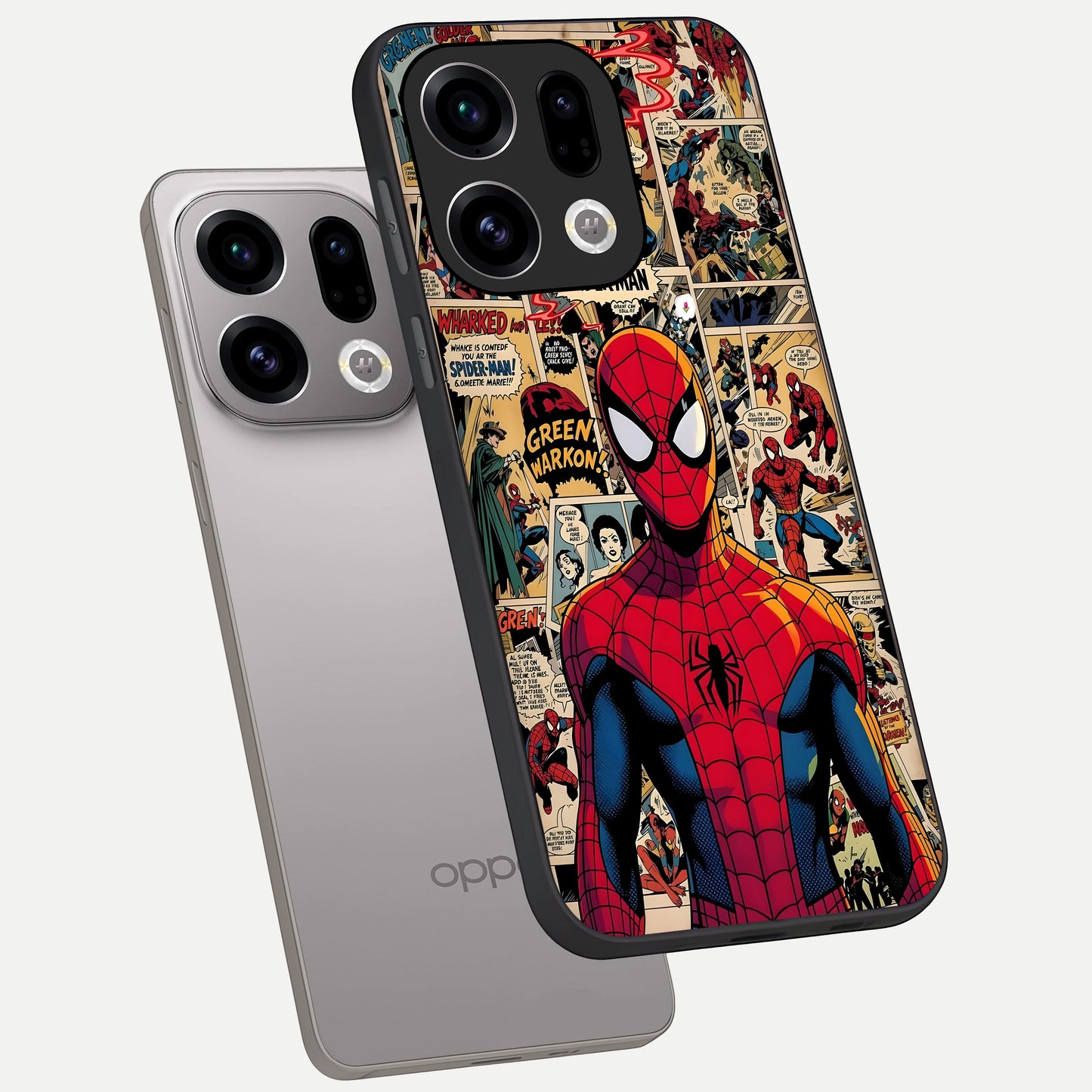  Aesthetic Spider phone case For Oppo Find X9 showing premium glass back cover with detailed artwork