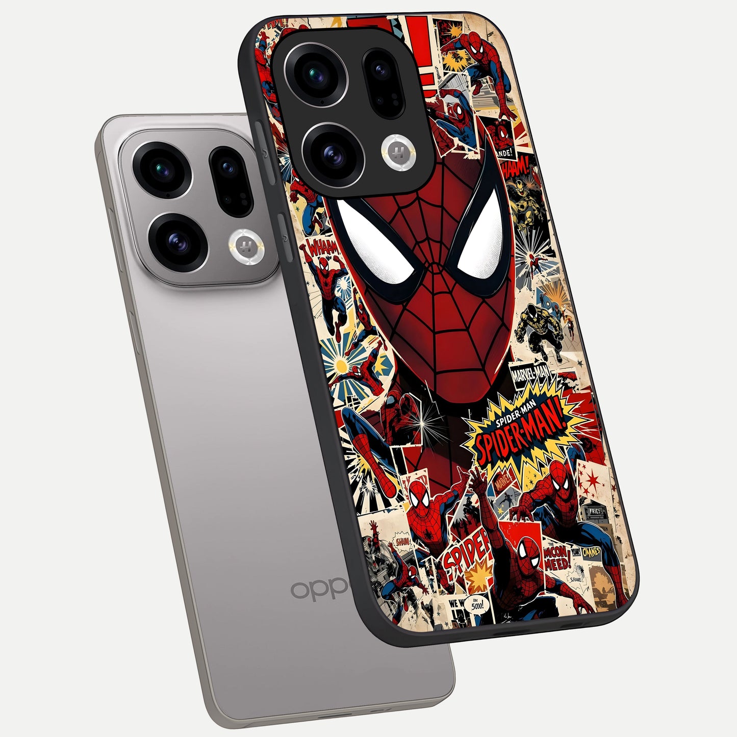  Aesthetic Wonder Spider phone case For Oppo Find X9 showing premium glass back cover with detailed artwork
