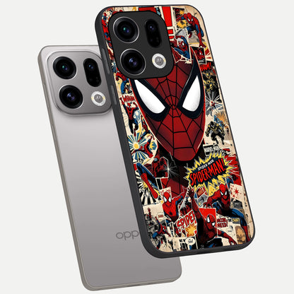  Aesthetic Wonder Spider phone case For Oppo Find X9 showing premium glass back cover with detailed artwork