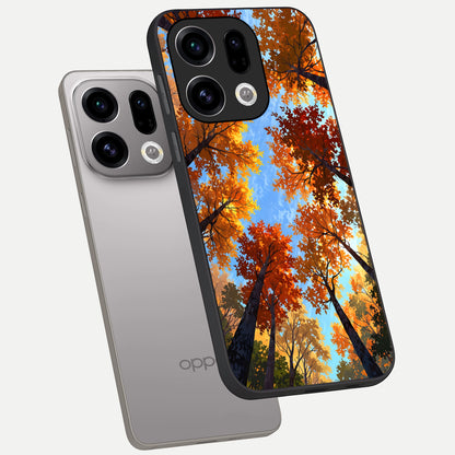  Autumn Sky Rise phone case For Oppo Find X9 showing premium glass back cover with detailed artwork