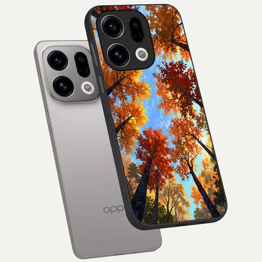  Autumn Sky Rise phone case For Oppo Find X9 showing premium glass back cover with detailed artwork