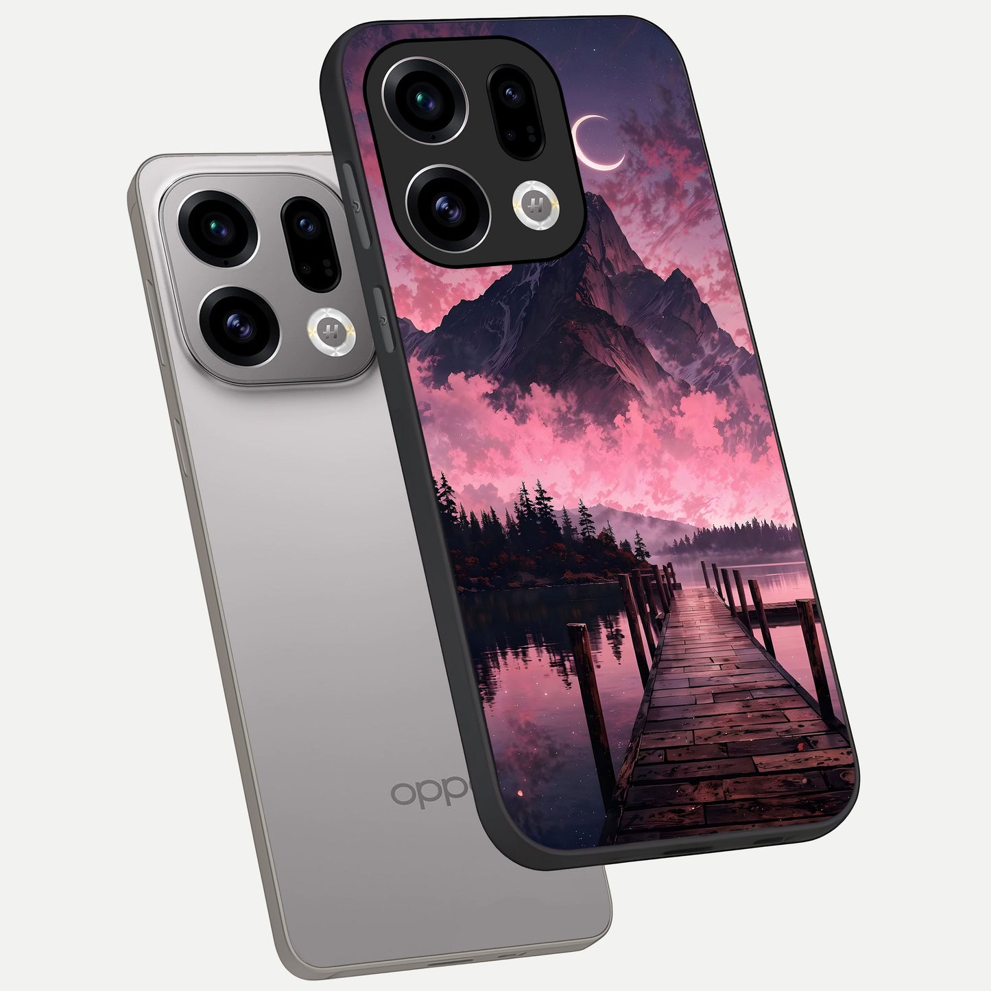  Beautiful Mountain View phone case For Oppo Find X9 showing premium glass back cover with detailed artwork