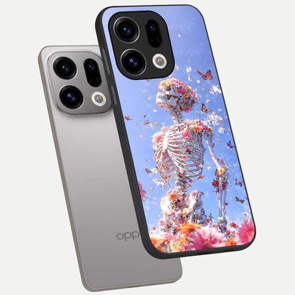  Bloom Beyond Bones phone case For Oppo Find X9 showing premium glass back cover with detailed artwork