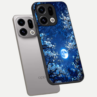  Blossom Moonlight Sky phone case For Oppo Find X9 showing premium glass back cover with detailed artwork