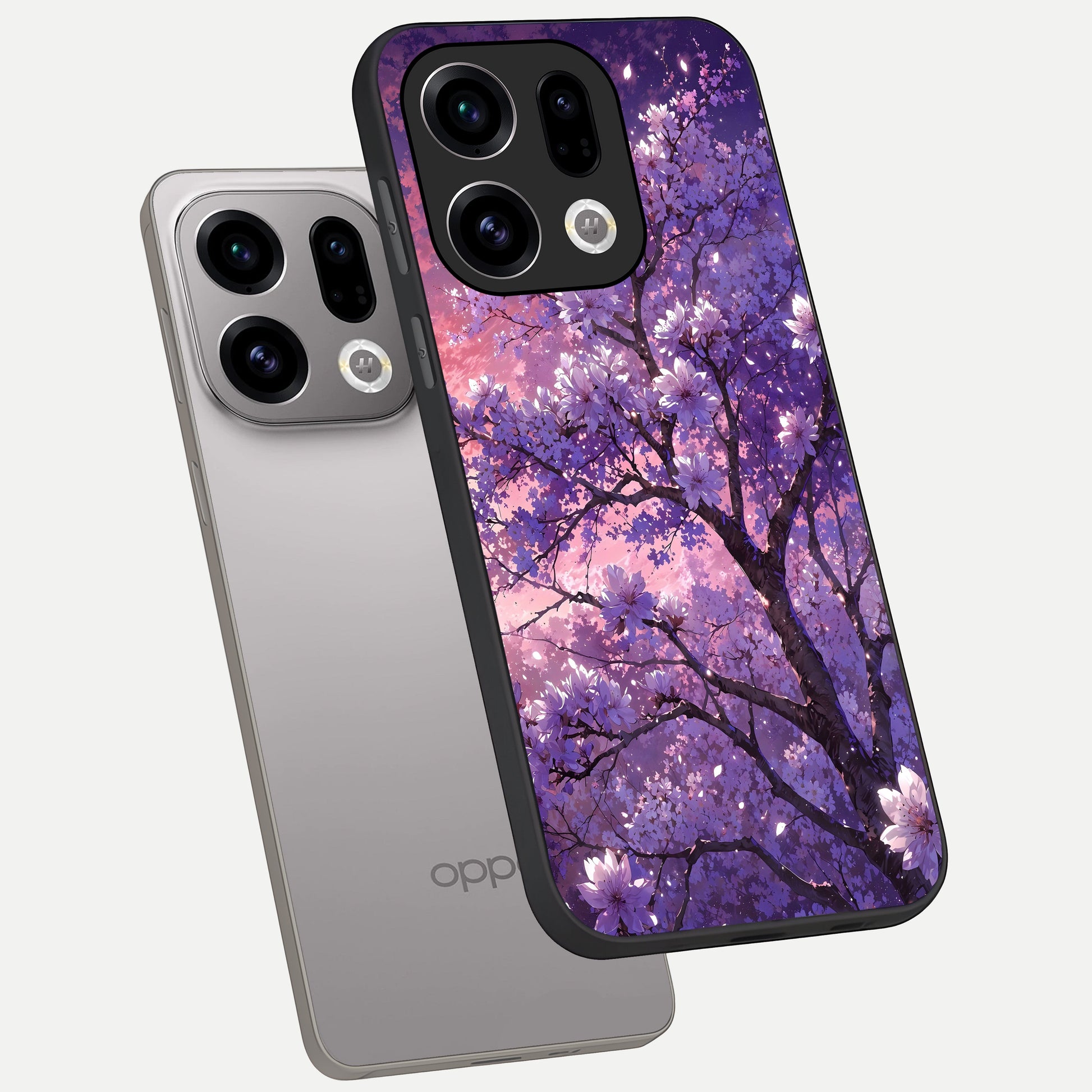  Blossom Tree phone case For Oppo Find X9 showing premium glass back cover with detailed artwork
