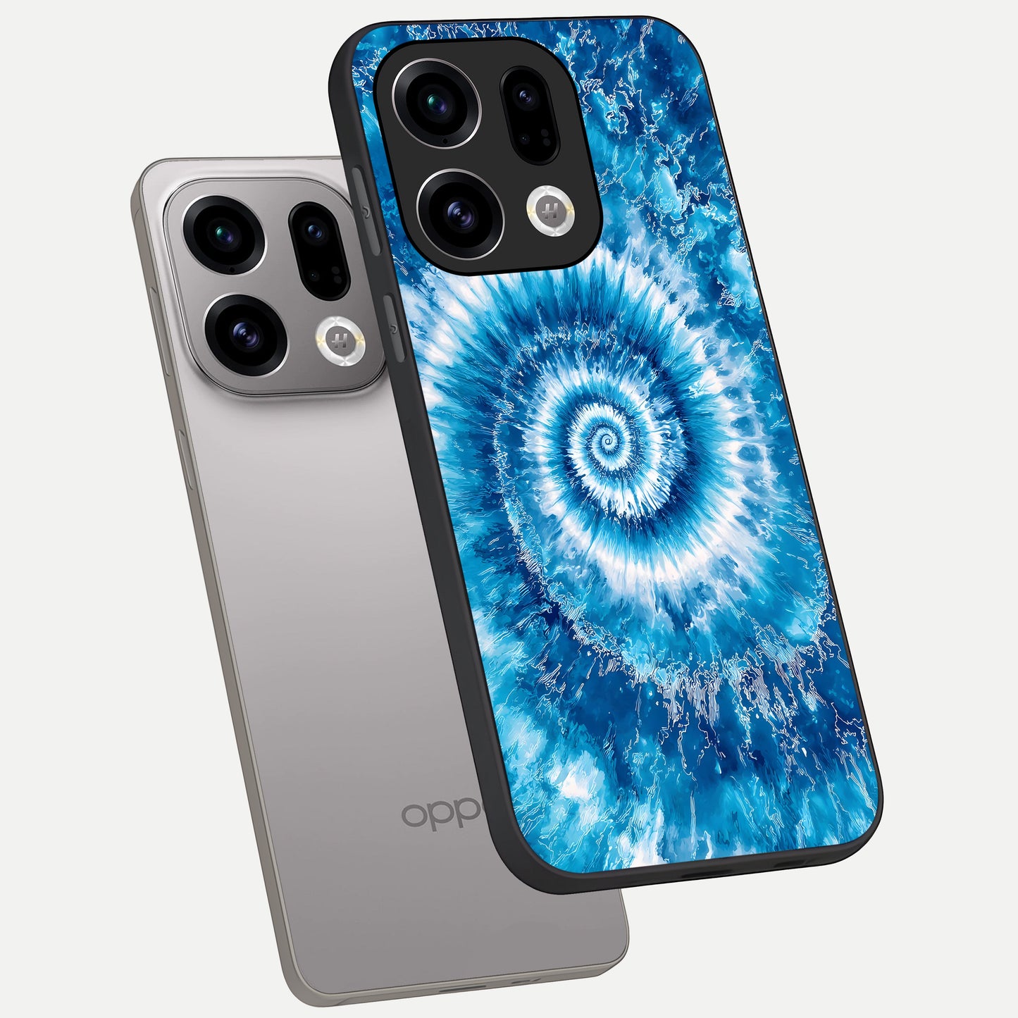  Blue Galaxy Wave phone case For Oppo Find X9 showing premium glass back cover with detailed artwork
